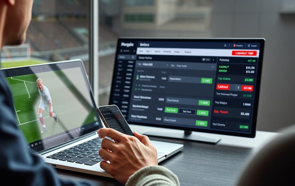 Norsk spiller som satser på fotball via bettingside på laptop og mobil